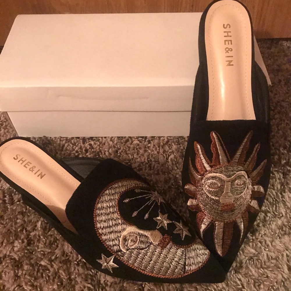 Shein Sun and Moon mule shoes